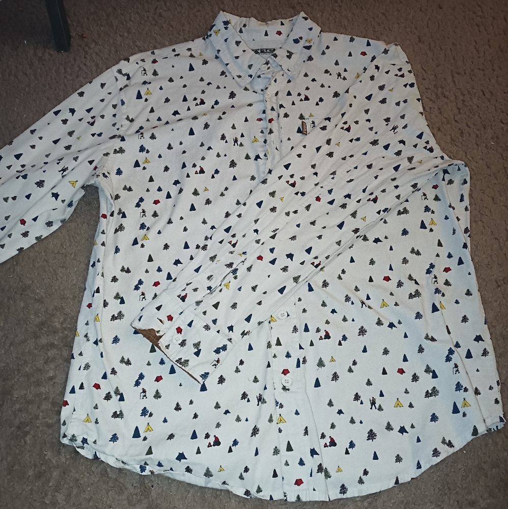 Camping Themed Button Up